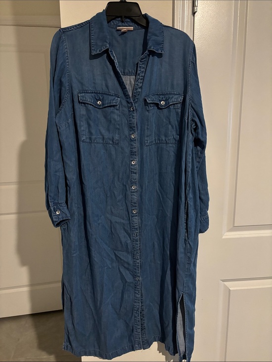 Knox Rose Dresses & Skirts - Knox Rose Blue Denim Maxi Shirt Dress